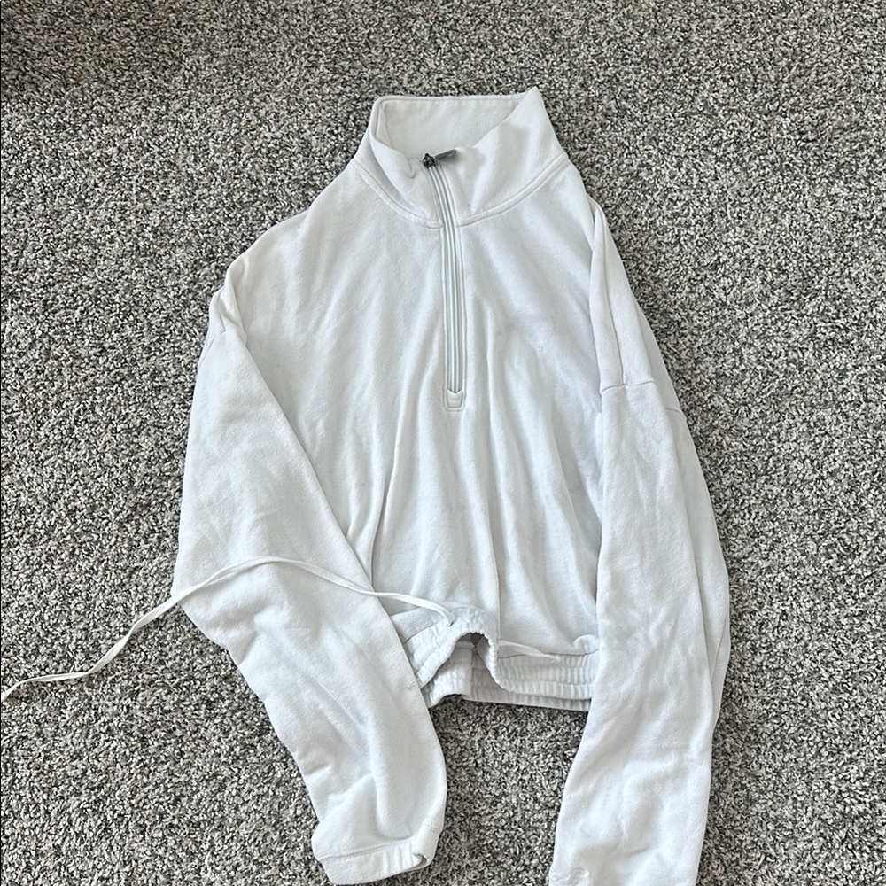 White Quarter-Zip Pullover